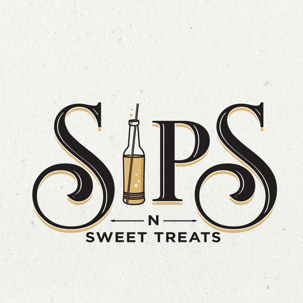 苏打水的标志，标题为“logo Design For Sips”