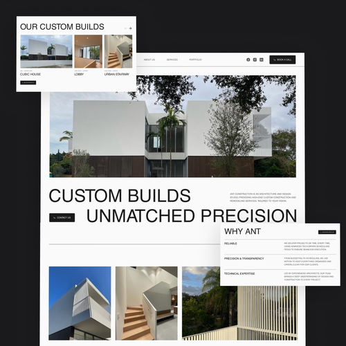 Miami design with the title 'ANT Construction'