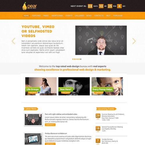 Pear design with the title 'Create the next website design for Pear Digital Media'