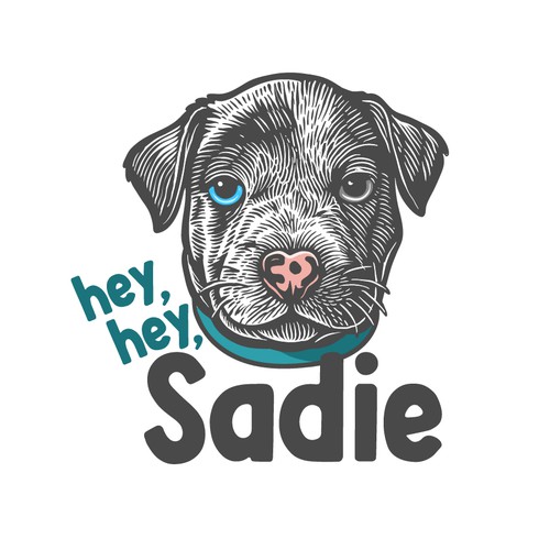 Realistic logo with the title 'Doggie Logo Illustration'