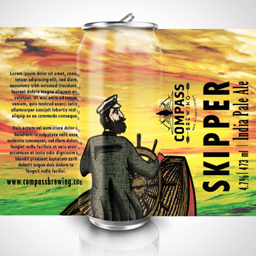 Navy design with the title 'Hand Drawn artwork for small brewery'