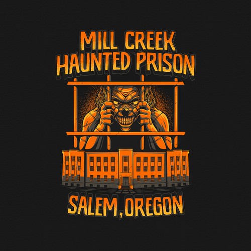 Halloween t-shirt with the title 'Mill Creek Haunted Prison T-Shirt'