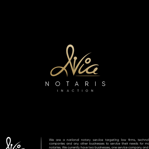 Pen brand with the title 'Logo concept for Notaris in Action'