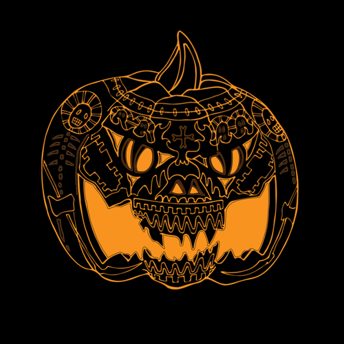 Pumpkin design with the title 'tikvenjak 1'