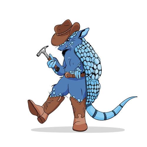 Armadillo design with the title 'Cowboy armadillo'