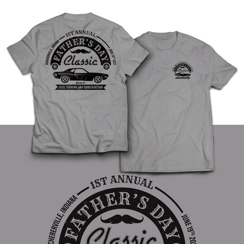 Car t-shirt with the title 'T-shirt design concept for vintage vehicle show '