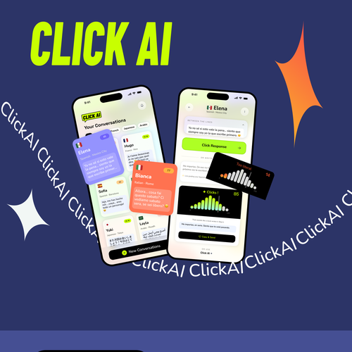 Translation design with the title 'Click AI'