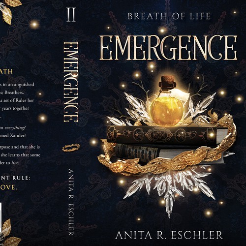 Dark fantasy book cover with the title 'EMERGENCE - Breath of Life by Anita R. Eschler'