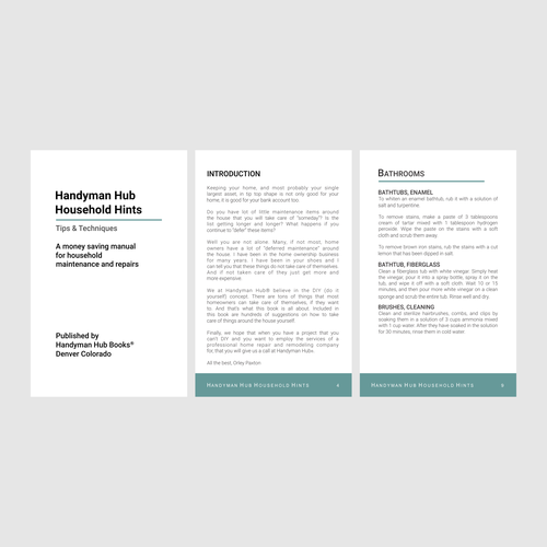 CorelDRAW illustration with the title 'Handyman Ebook Template'