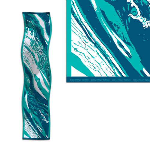 Scarf design with the title 'Branded silk scarf based on existing colors'