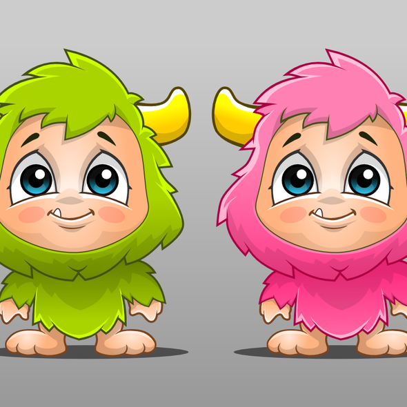 Monster illustration with the title 'Friendly Monster toy design'