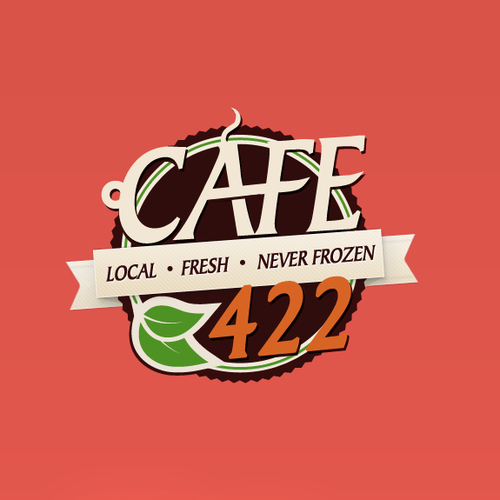 Cafe bar logo with the title 'Cafe 422'