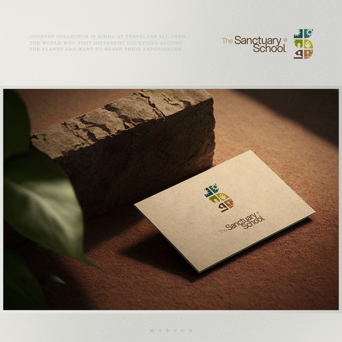 Cool shape logo with the title 'The Sanctuary School'