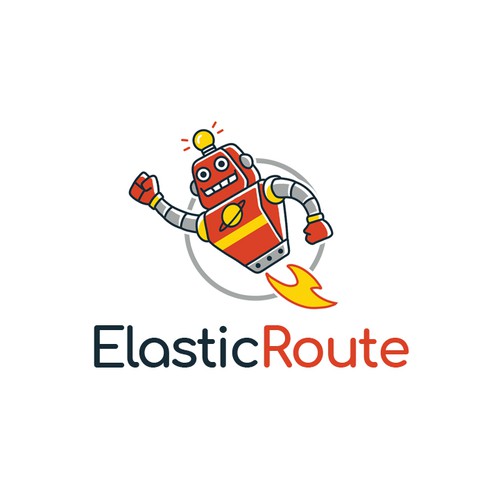 Airline and flight logo with the title 'Elastic Route'