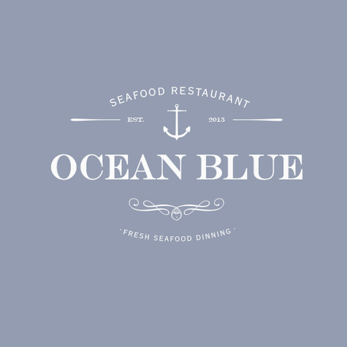 Diner design with the title 'Ocean Blue Restaurant'