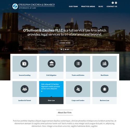 Attorney website with the title 'O'Sullivan Zacchea & Demarco'
