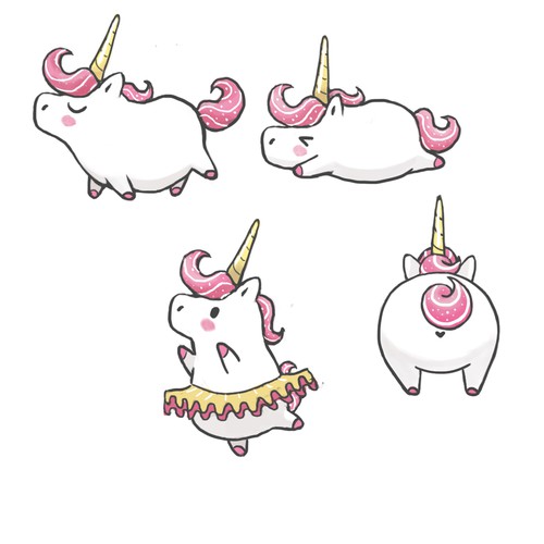 Pink artwork with the title 'unicorn design'