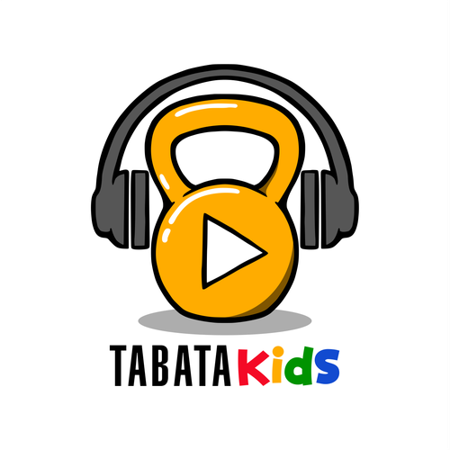 Kettlebell design with the title 'music workout for kids'