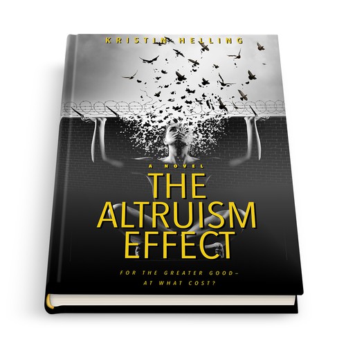 Yellow book cover with the title 'Book Cover: Thriller'