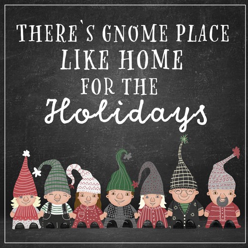 Digital artwork with the title 'Gnome Family'