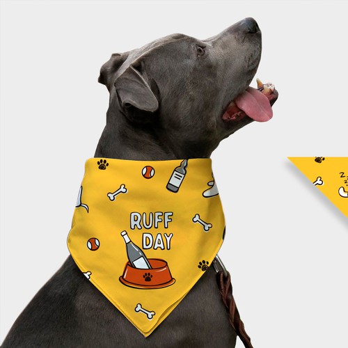 Dog design with the title 'Funny bandana for dogs'
