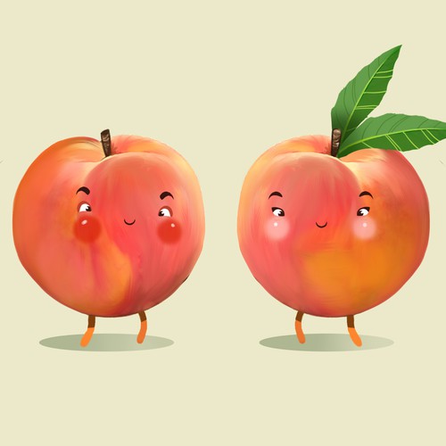Peach design with the title 'Peach Character Design'