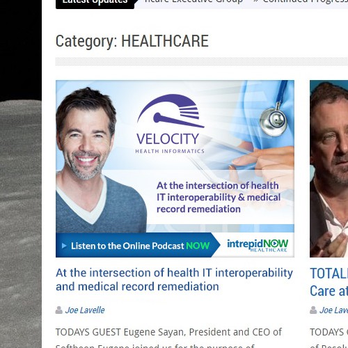 News design with the title 'Podcast Banner Design for IntrepidNOW'