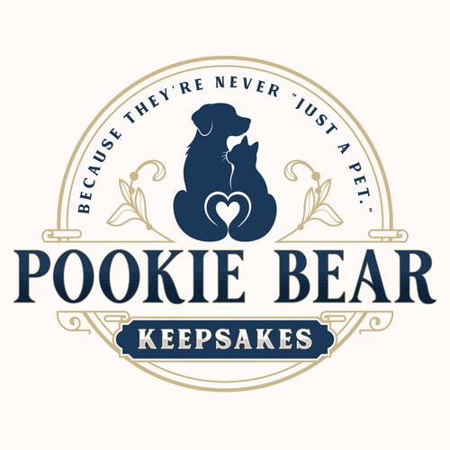 Pet shop logo with the title 'Pookie Bear Keepsakes'
