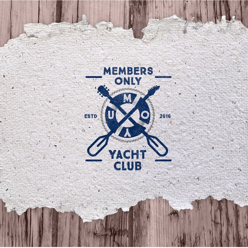 Guitar logo with the title 'logo Yacht Club'