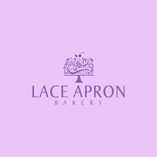 Cake brand with the title 'Logo & Branding for Lace Apron Bakery '