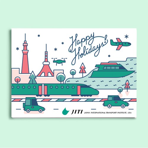 Tokyo design with the title 'Holiday Postcard Design for JITI USA'