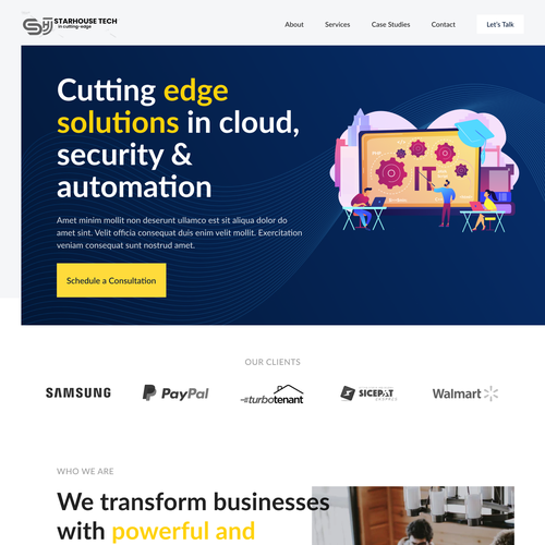 Tidy design with the title 'Landing page for IT consultant'
