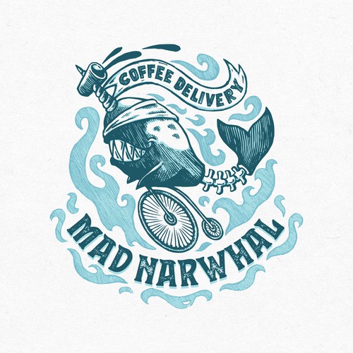 Crazy design with the title 'Mad Narwhal Logo Design'