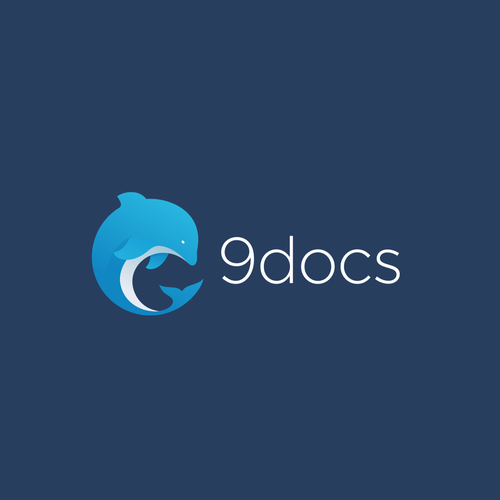 Dolphin design with the title 'logo for 9docs'
