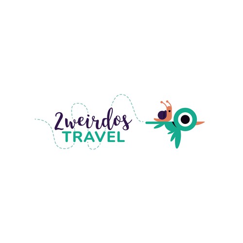 Animal sport logo with the title '2 weirdos travel'
