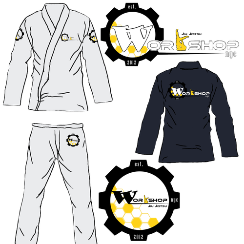 Uniform design with the title 'Jiu Jitsu gi design'