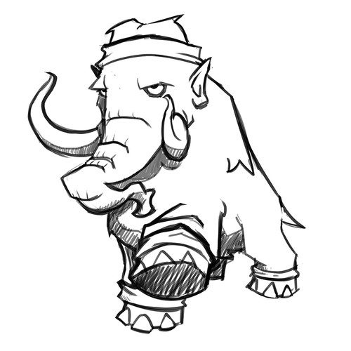 Mammoth design with the title 'Mammoth for a sport club'