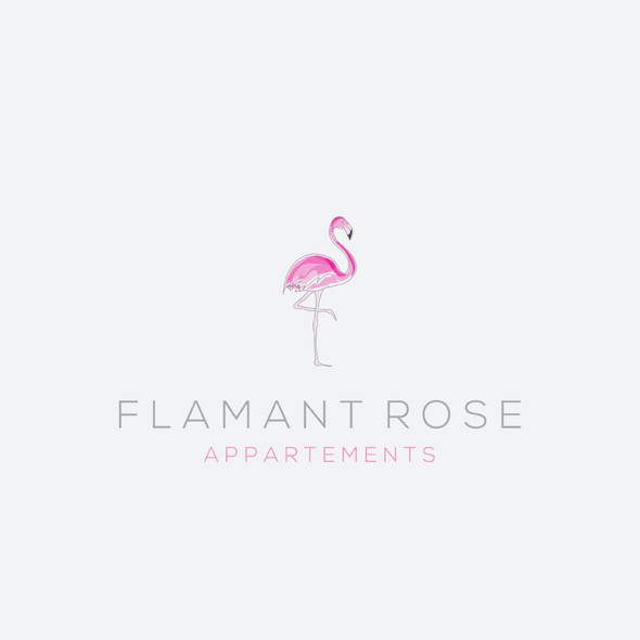Blush pink logo with the title 'Artistic flamingo'