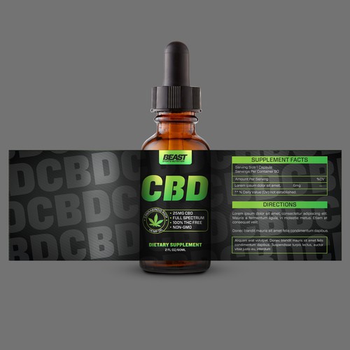 Photoshop label with the title ' CBD product'