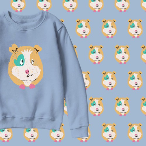 Modern artwork with the title 'Quirky guinea pig'