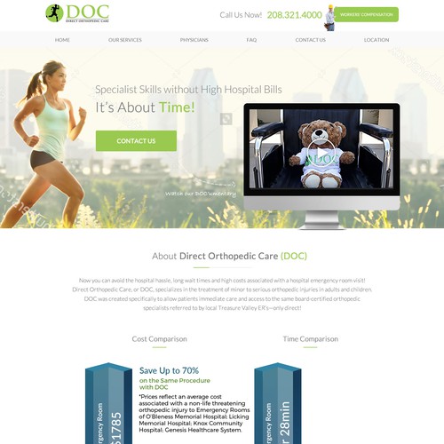 Orthopedic design with the title 'Orthopedic Medical Website Design'