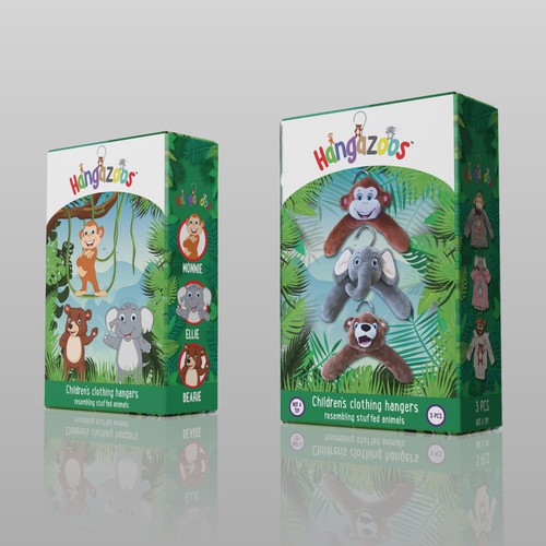 Leaf packaging with the title 'Children's Clothing Hangers'