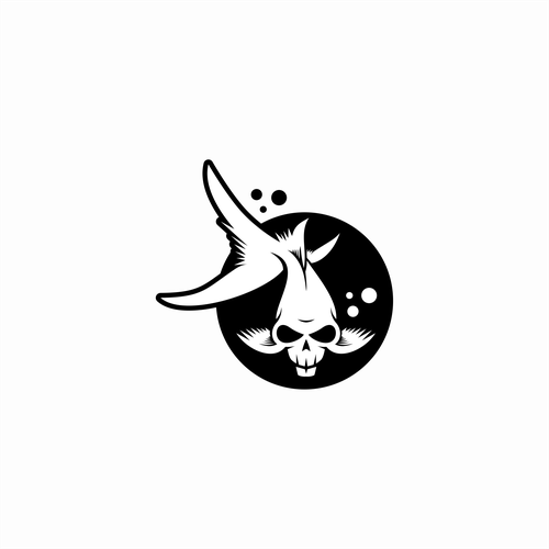 Skull design with the title 'skull fish'