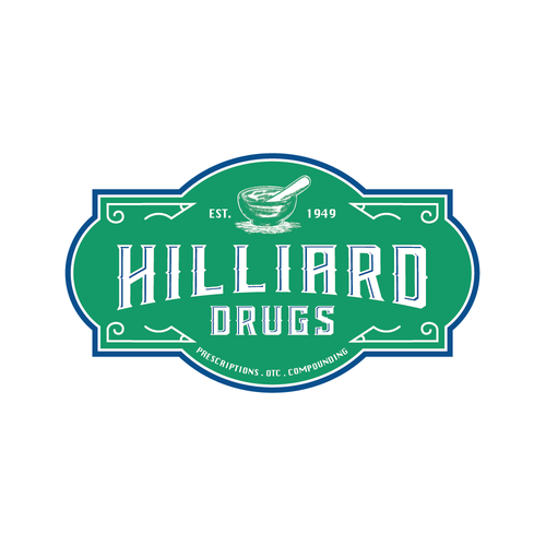 Traditional logo with the title 'Hilliard Drugs'