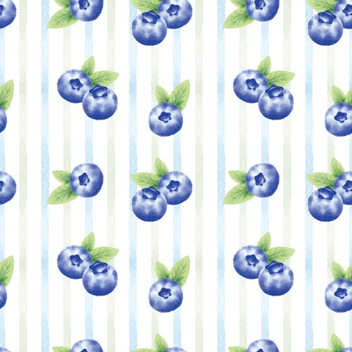 Fruit artwork with the title 'Blueberry seamless pattern'