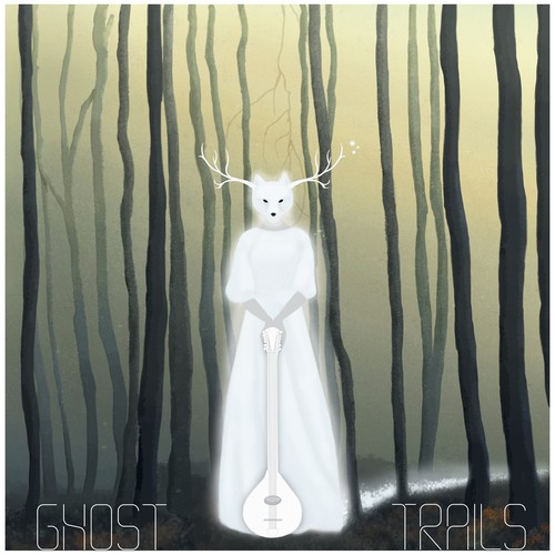 Forest artwork with the title 'Ghost Trails Album Cover'