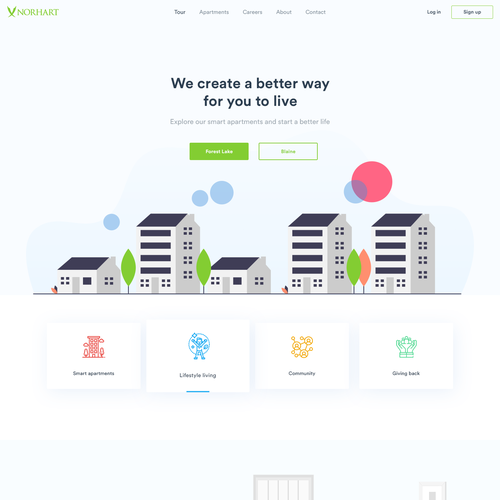 Real estate website with the title 'Home Page for a Apartment management company'