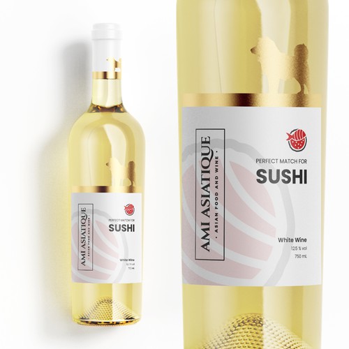 White label with the title 'Oriental Wine Label'