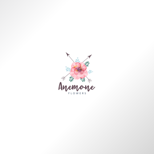 Flower shop logo with the title 'Logo for Anemone - Flowers shop'