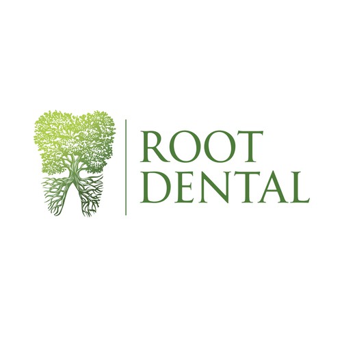 Root design with the title 'Root Dental Logo'